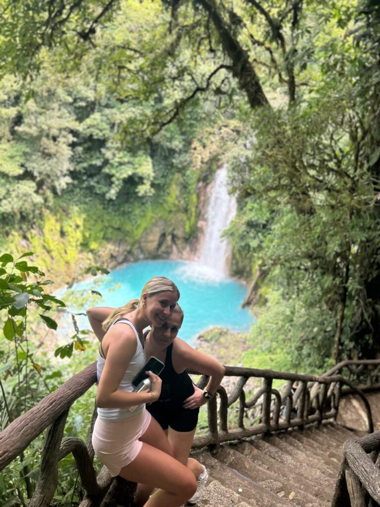 Bright turquoise water of Río Celeste in Tenorio Volcano National Park